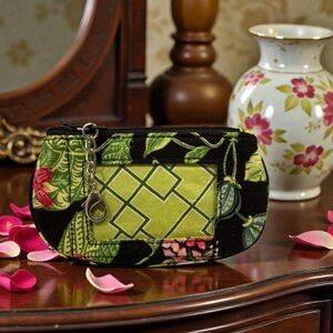 Vera Bradley Clip Zip ID Card Holder in retired Botanica pattern